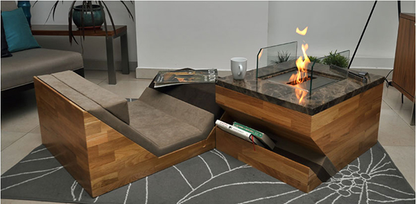 fireplace coffee table