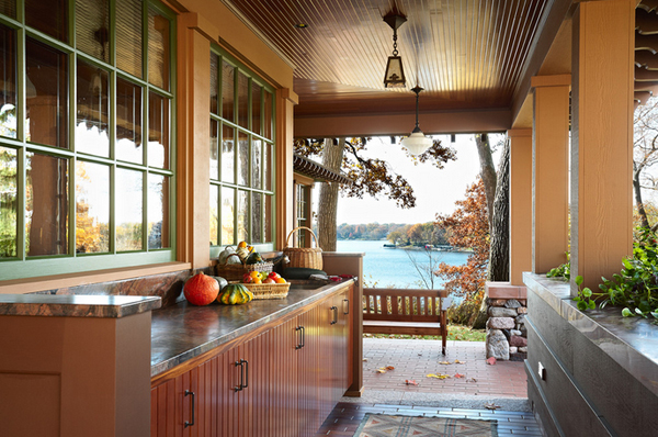 outdoor kitchen area