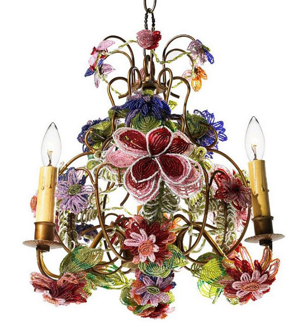 Beaded Flower Chandelier