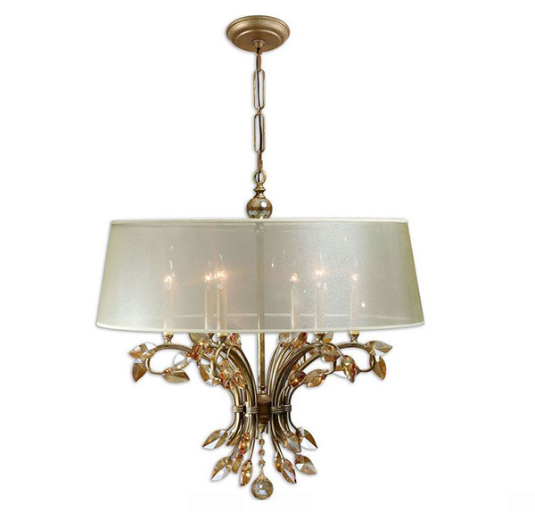 Chandelier w/ Burnished Gold Metal