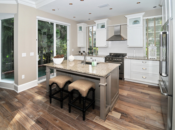 23 Wooden Finished Porcelain Tile Kitchen Floor | Home Design Lover