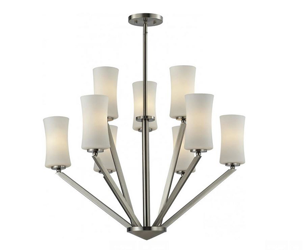 Nickel Opal Shade Chandelier