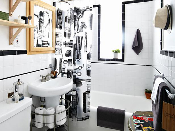 Barber Shop Style Bathroom