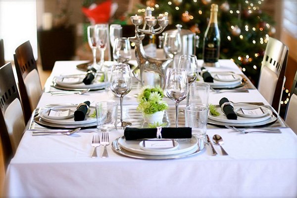 fancy restaurant table setup