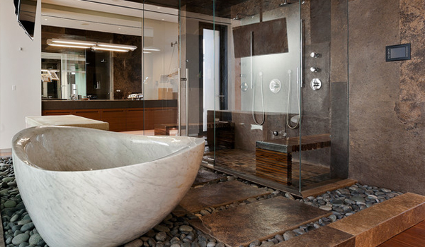 Create continuity in the bathroom