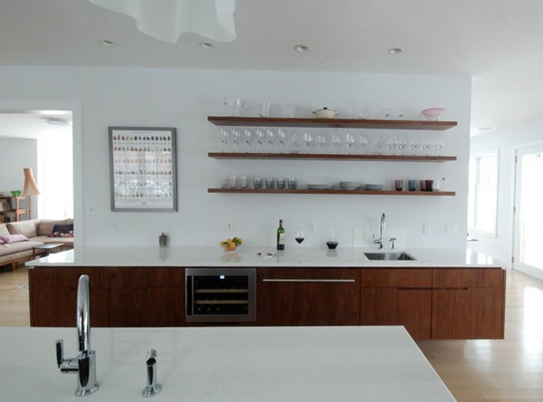 kitchen floating shelves