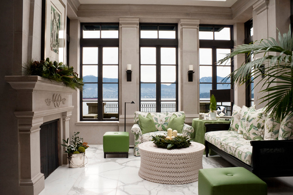 20 Wonderful White and Green Living Rooms | Home Design Lover