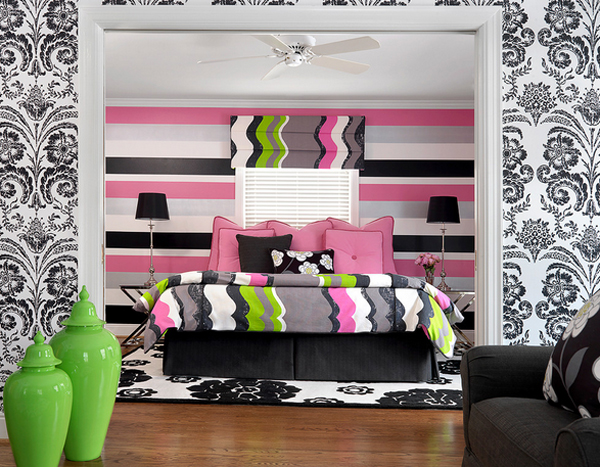 Pink and Black Accented Bedrooms