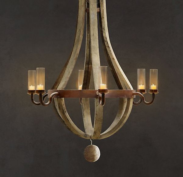 Outdoor Wine Barrel Chandelier