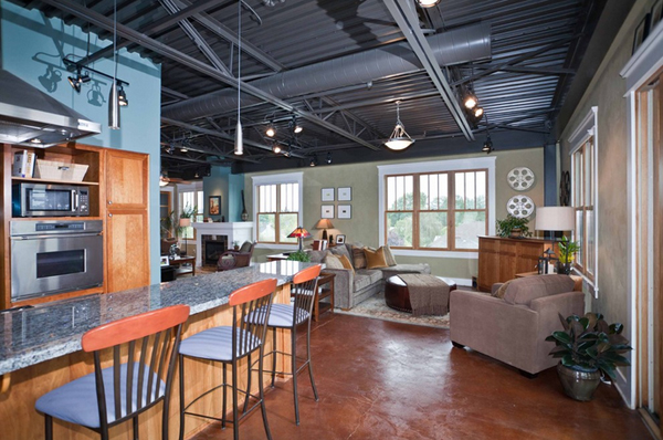 exposed ceiling kitchens