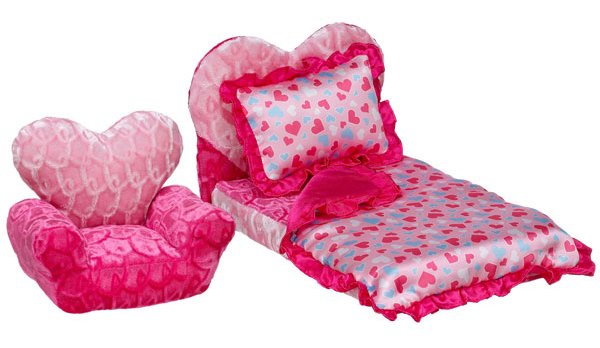 Smallfrys™ Heart Chair & Bedding Set