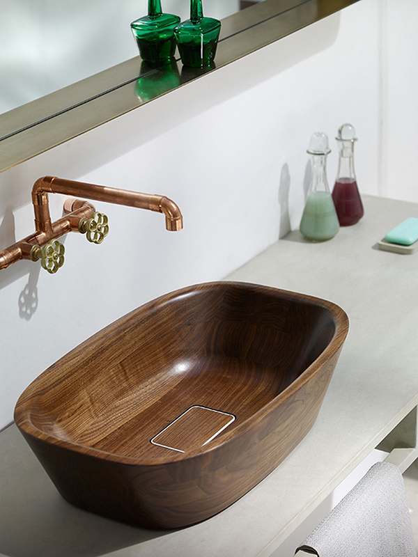 wooden wash basin