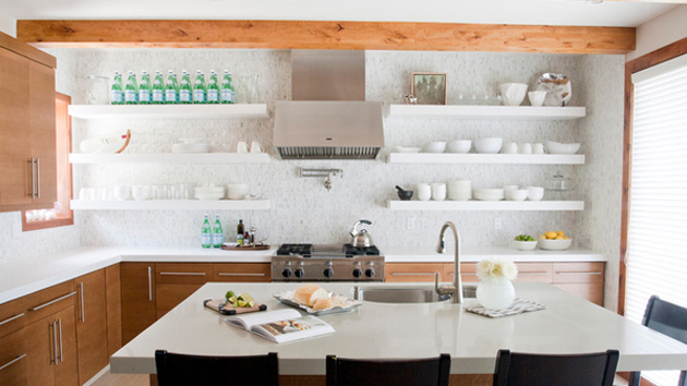 20 Contemporary Floating Shelves In The Kitchen Home Design Lover   Shelves Kitchen 