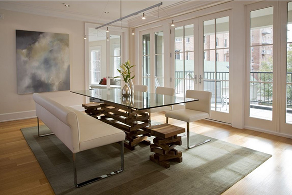 contemporary glass top tables