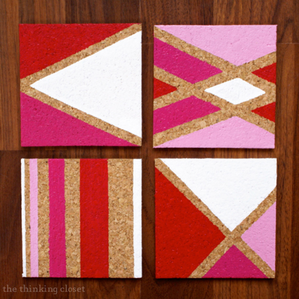 Painted Cork Coasters 