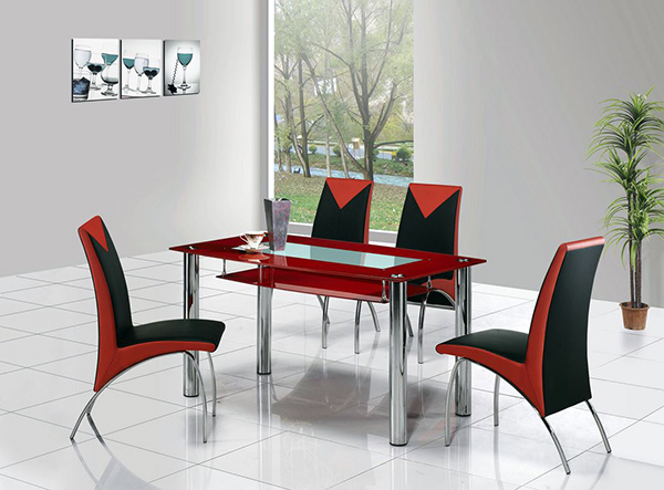 Compact Glass Dining Table Set