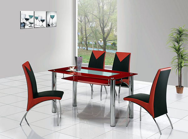 modern glass table set