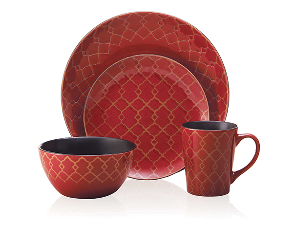 Everyday Vintage Mix And Match 16-Piece Dinnerware Set In Red