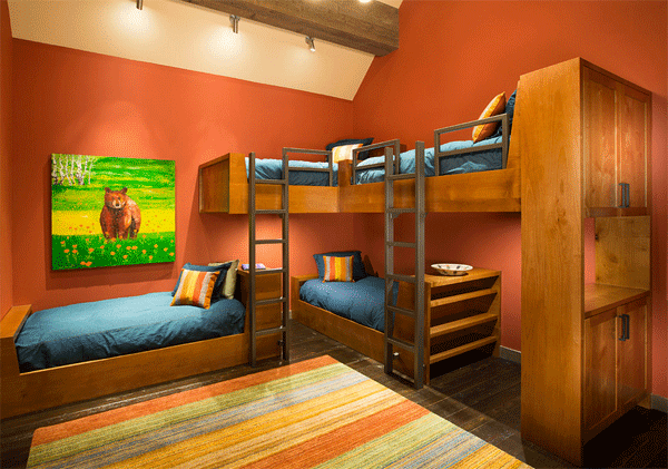 space saving four beds kids bedroom