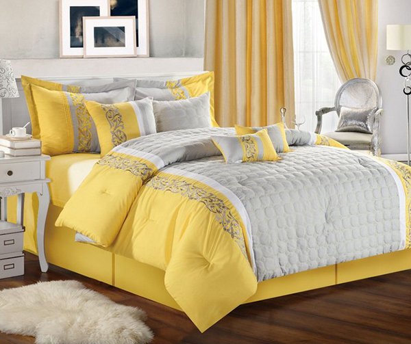 Yellow Curtains And Duvet Sets