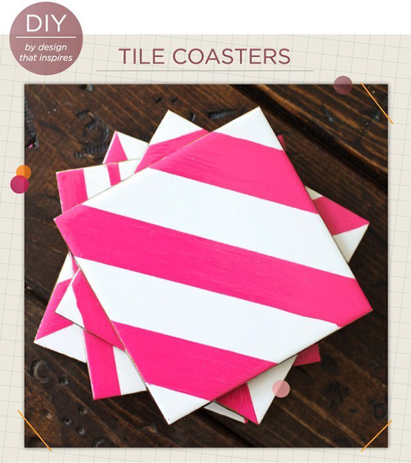 Painter’s Tape Pattern Coasters
