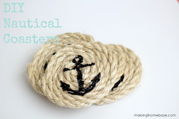 DIY Nautical Sisal Rope Coasters