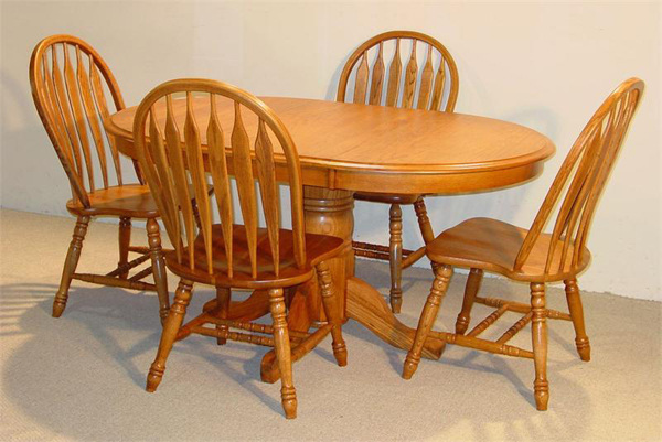 oak oval table and chairs