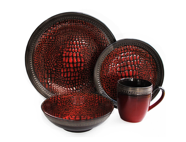 Tasmania 16-Piece Dinnerware Set In Red