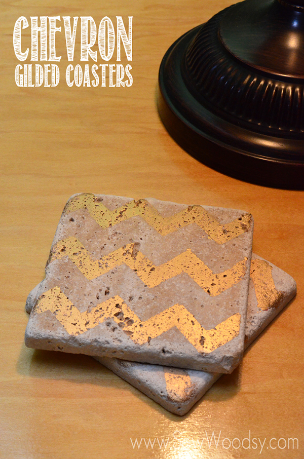 Chevron Gilded Coasters