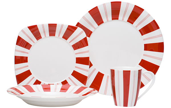 Tuxedo Rouge 16 Piece Dinnerware Set