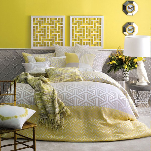 Saffron Yellow Quilt bed cover