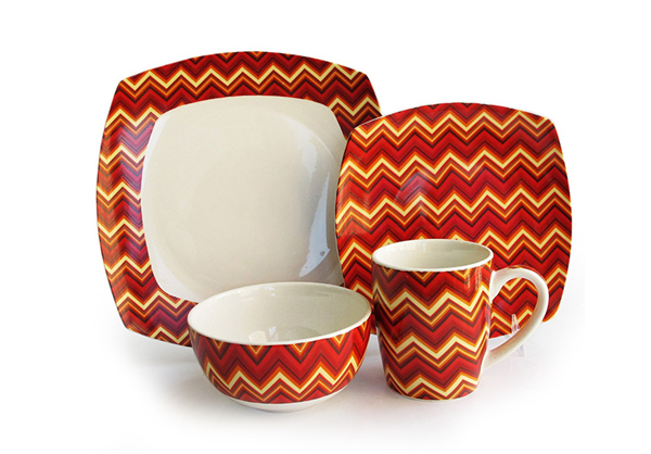  16-Piece Zigzag Dinnerware Set