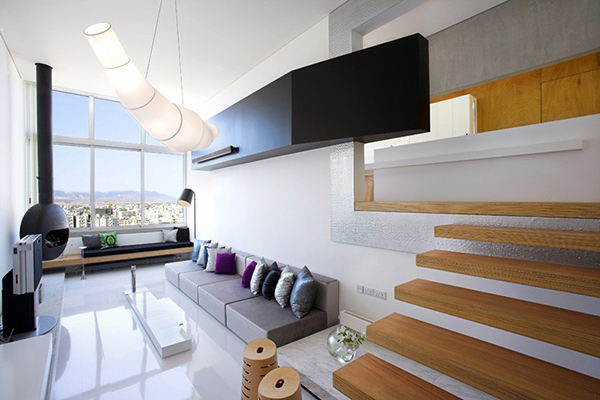 Bright Contemporary Interiors Of Split Level Apartment In