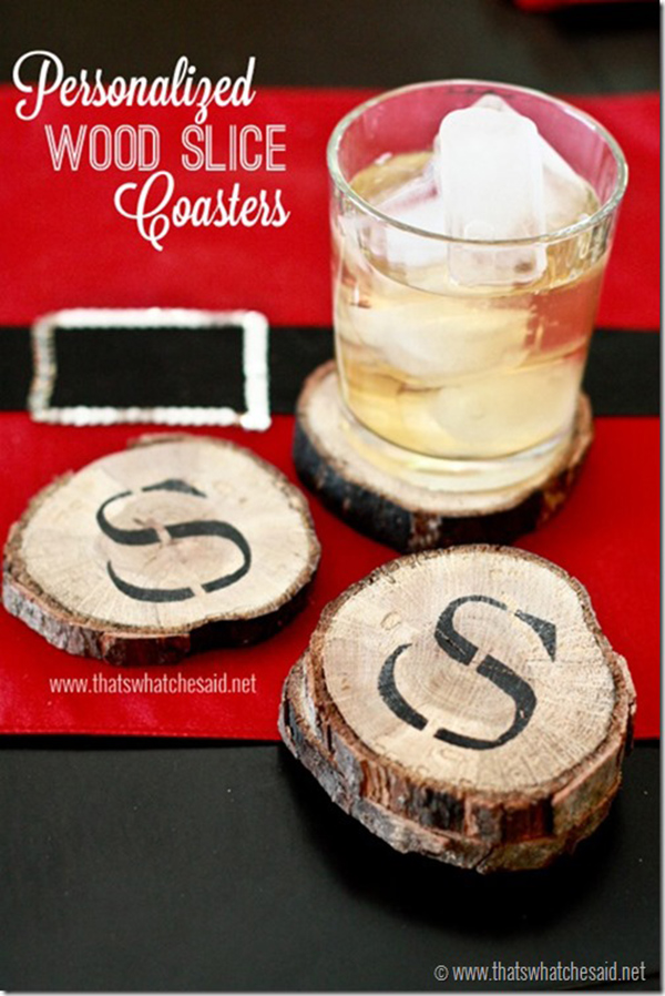 Personalized DIY Wood Slice Coasters