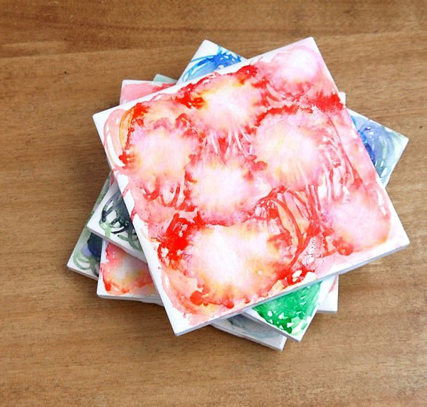 Faux Watercolor Coasters