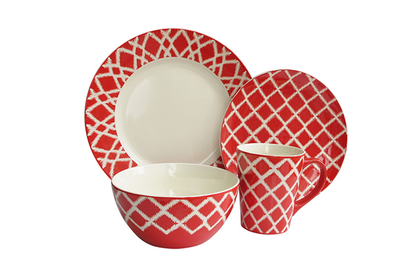 American Atelier Plaid 16 Piece Dinnerware Set