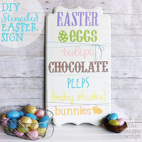 DIY Stenciled Easter Sign