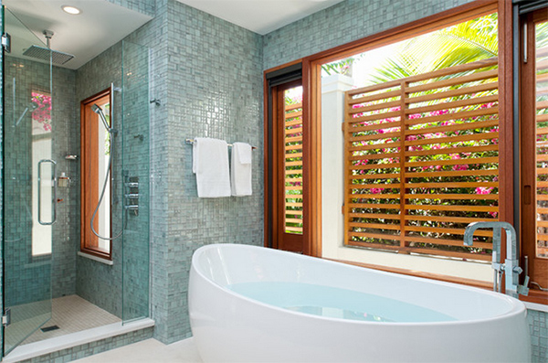 Contemporary Bathroom with tiled idea