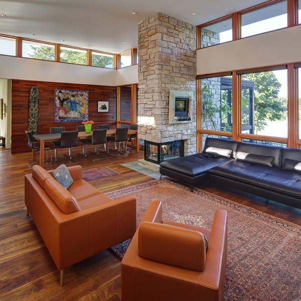 orange-theme living room