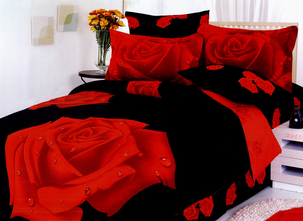 red colour bed sheet