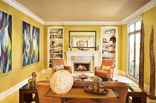 gold elements in living room