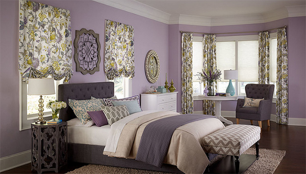 purple bedroom flowers