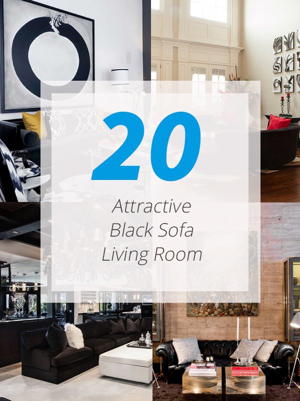 20 Attractive Black Sofa Living Room | Home Design Lover