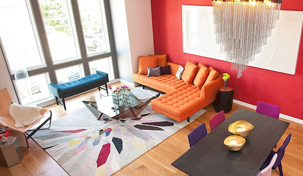 orange sofa designs