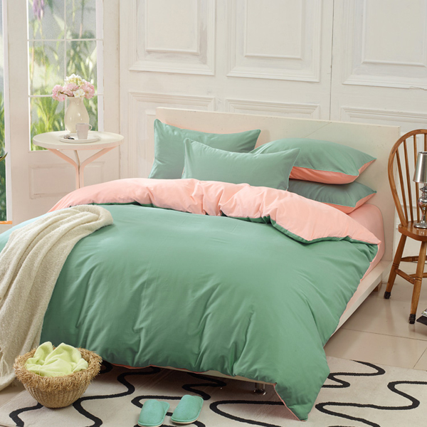 green bed linens