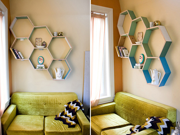 DIY Honeycomb Shelves