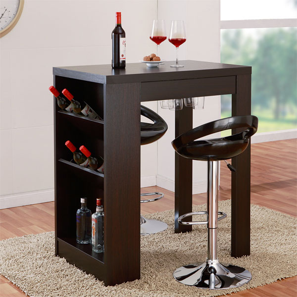 pub table with wine rack