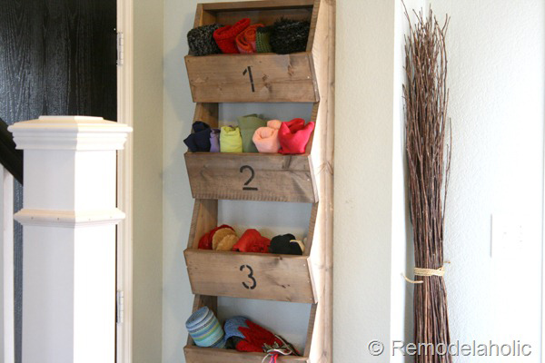 DIY Rustic Wall Storage Bins