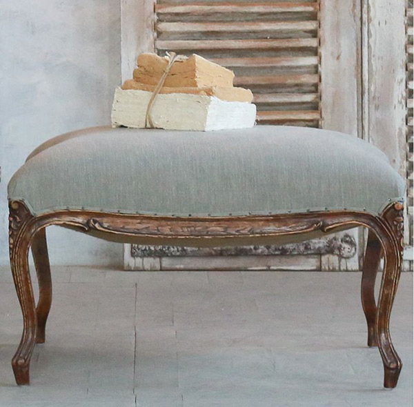 Eloquence Duchess Ottoman in Ash Linen