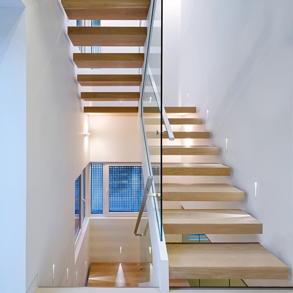 floating wooden stair